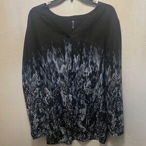 NYDJ Black and Blue Long Sleeve Top